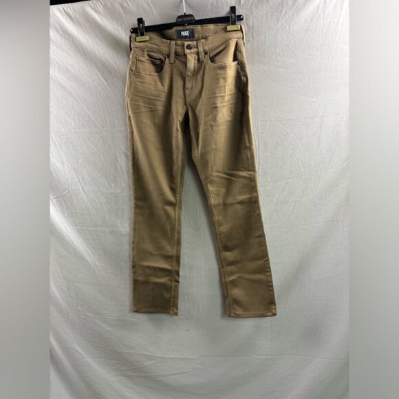 Paige Federal Pants Mens Brown Tan Stretch Straight 28 x 29 - Picture 2 of 6